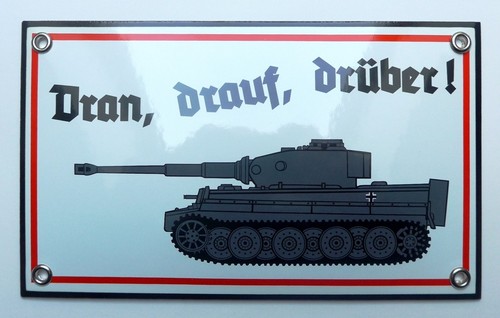 Emailleschild tiger panzer - panzer, 12