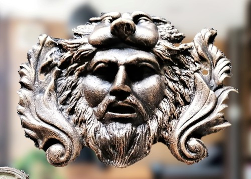 Wandrelief löwenmaske massiv - wandrelief,