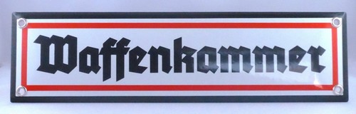 Emailleschild waffenkammer x - waffenkammer,