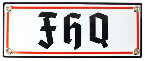 Emailleschild fhq cm - emailleschild,