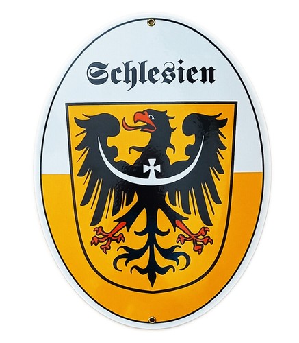 Emailleschild schlesien - schlesien,