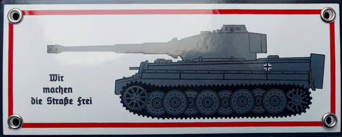 Emailleschild tiger panzer - emailleschild,