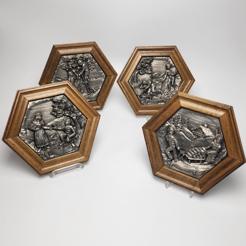 Zinnrelief wandbilder vier - zinnrelief, 4