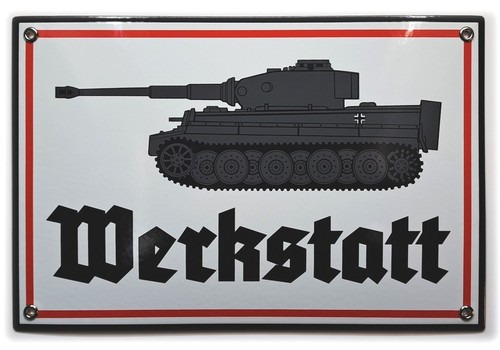 Emailleschild tiger panzer - emailleschild, tiger-panzer