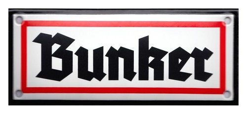 Emailleschild bunker x - bunker, 20