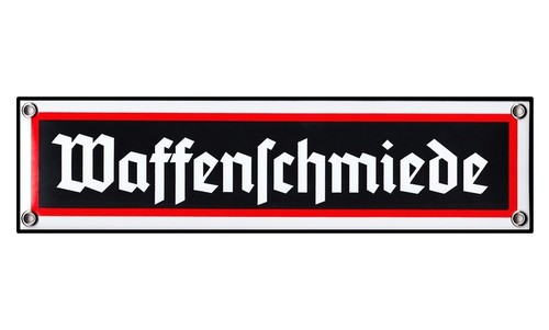 Emailleschild waffenschmiede - emailleschild,