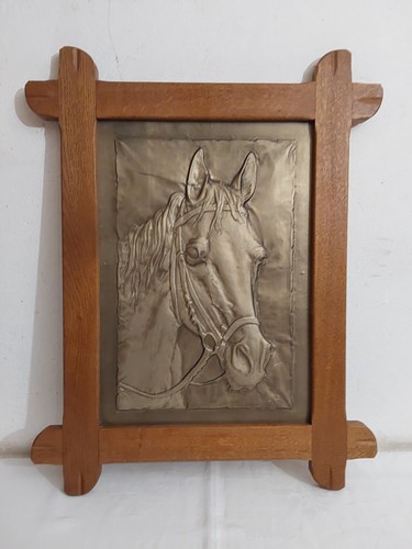 Zinn bild mit holzrahmen - bild,