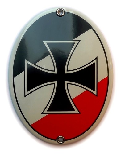 Emailleschild r neu - emailleschild, s/w/r